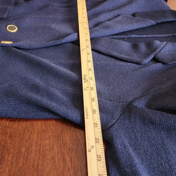 St. John Navy Blue Blazer with Gold Buttons - Picture 13 of 15